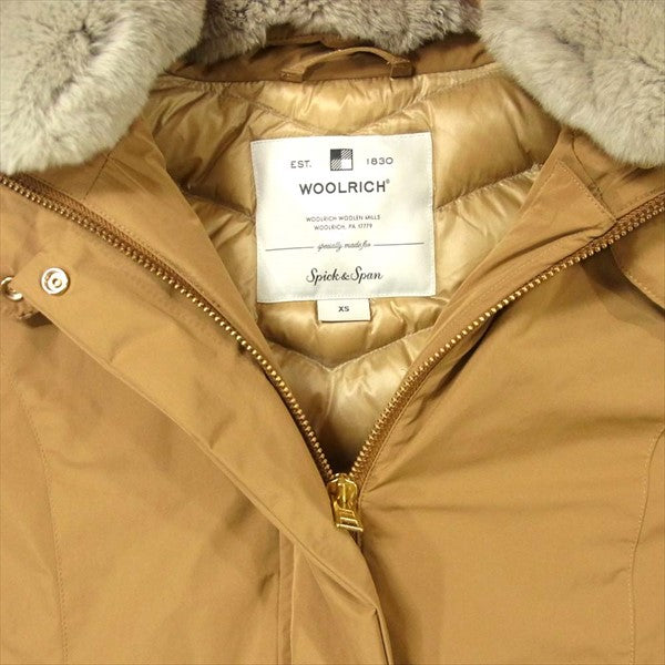 WOOLRICH ウールリッチ Spick & Span別注 BOW BRIDGE WWCPS2870 ボウブリッジ ダウン レディース コート ライトブラウン系 XS【美品】【中古】