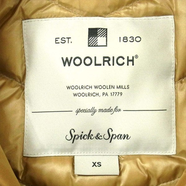 WOOLRICH ウールリッチ Spick & Span別注 BOW BRIDGE WWCPS2870 ボウブリッジ ダウン レディース コート ライトブラウン系 XS【美品】【中古】