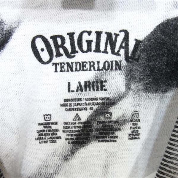 TENDERLOIN テンダーロイン TEE L/S ACID S プリント 長袖カットソー USA製 カットソー 白×黒系 L【中古】