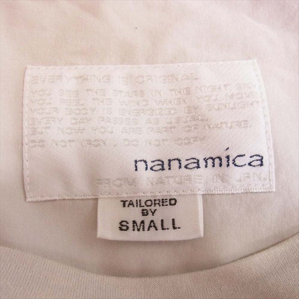 nanamica ナナミカ バック ストライプ コットン 半袖 プルオーバー シャツ 半袖シャツ ベージュ系 S【中古】