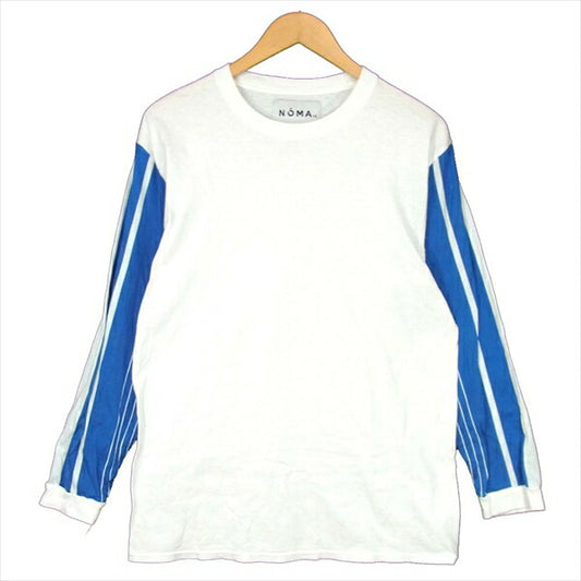 NOMA t.d. ノーマティーディー Stripe Sleeve LS ストライプ スリーブ 長袖 切り替え コットン カットソー 白系 2【中古】