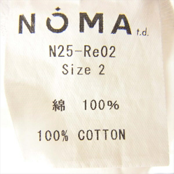 NOMA t.d. ノーマティーディー Stripe Sleeve LS ストライプ スリーブ 長袖 切り替え コットン カットソー 白系 2【中古】