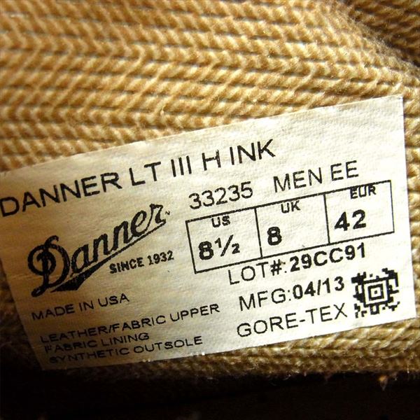 Danner ダナー 33235 ライト H INK GORE-TEX ゴアテックス アメリカ製 ブーツ ネイビー系 ネイビー系 US8.5【中古】