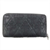 CHROME HEARTS クロムハーツ（原本無） REC F ZIP キルティング セメタリークロス ラウンドファスナー ジップ レザー ウォレット 財布 ブラック系【中古】