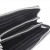 CHROME HEARTS クロムハーツ（原本無） REC F ZIP キルティング セメタリークロス ラウンドファスナー ジップ レザー ウォレット 財布 ブラック系【中古】
