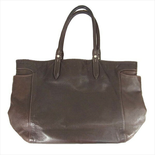 aniary アニアリ LEATHER TOTE BAG レザー 無地 ビジネス トート バッグ ブラウン系 ブラウン系【中古】