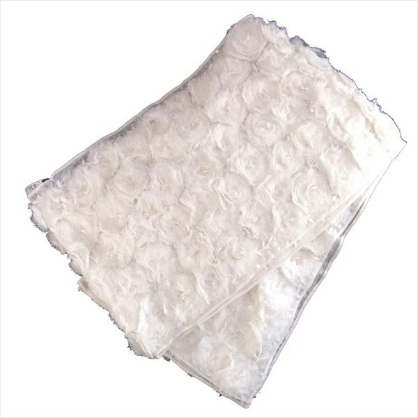 RALPH LAUREN ラルフローレン CHIFFON SWIRL FLOWER SCAR コレクション シルク ストール レディース ストール 白系  白系【新古品】【未使用】【中古】