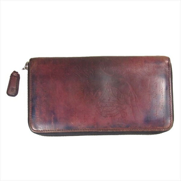 Berluti ベルルッティ カリグラフィ ラウンドジップ ファスナー 長財布 ロングウォレット 財布 ブラウン系【中古】