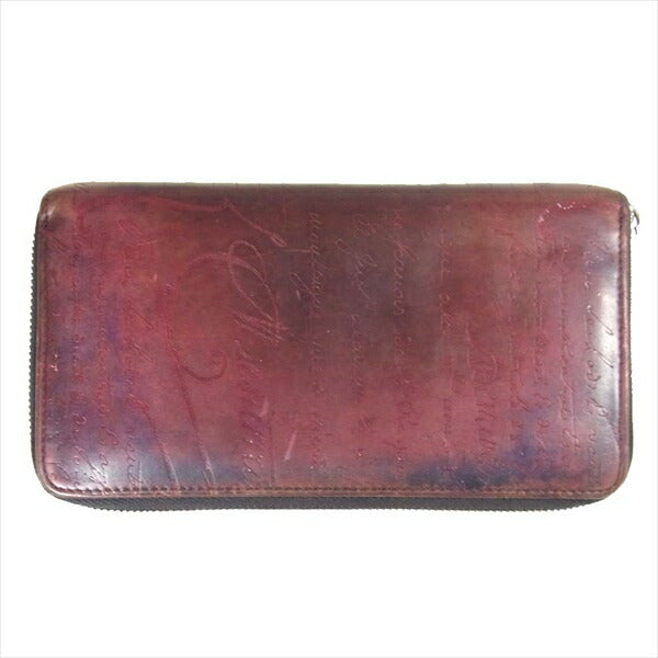 Berluti ベルルッティ カリグラフィ ラウンドジップ ファスナー 長財布 ロングウォレット 財布 ブラウン系【中古】