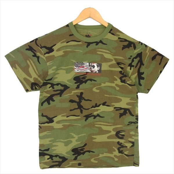 エフアールティー GOD BROS AMERICA CAMO T-SHIRT ゴッド ブロス アメリカ カモ 半袖 Tシャツ カーキ(オリーブグリーン)系 M【新古品】【未使用】【中古】