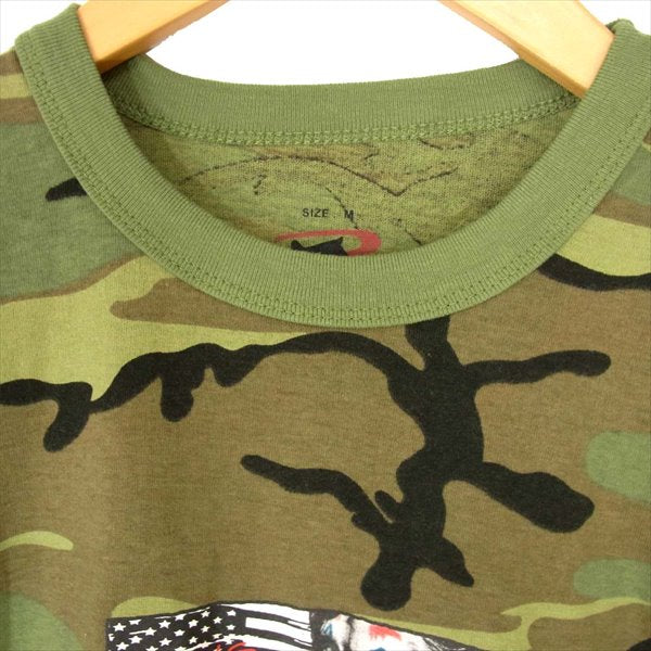 エフアールティー GOD BROS AMERICA CAMO T-SHIRT ゴッド ブロス アメリカ カモ 半袖 Tシャツ カーキ(オリーブグリーン)系 M【新古品】【未使用】【中古】