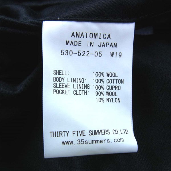 アナトミカ 530-522-05 LONG PEA COAT USN アメリカ 海軍 1920s 1930s 13 スター ボタン ロング Pコート コート ネイビー系 36【新古品】【未使用】【中古】