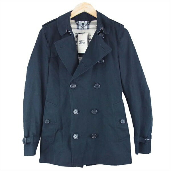 BURBERRY バーバリー 国内正規品 3911048 ケンジントン 裏ノバチェック ショート トレンチコート ブラック系 44【新古品】【未使用】【中古】