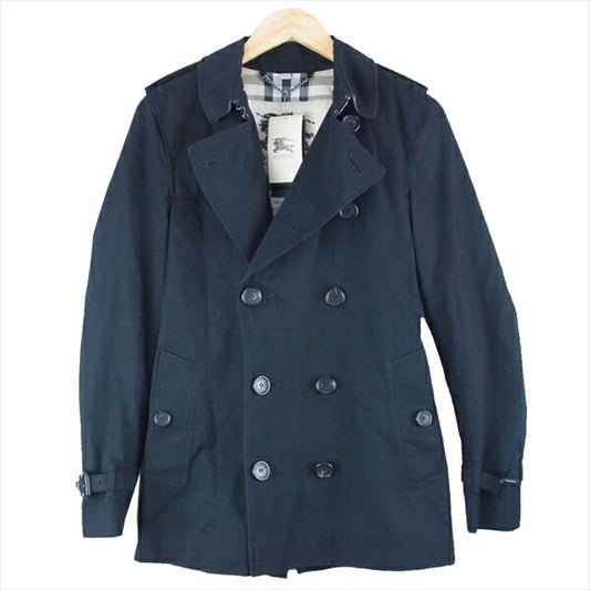 BURBERRY バーバリー 国内正規品 3911048 ケンジントン 裏ノバチェック ショート トレンチコート ブラック系 44【新古品】【未使用】【中古】