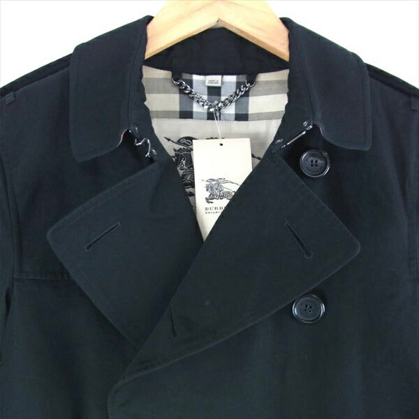 BURBERRY バーバリー 国内正規品 3911048 ケンジントン 裏ノバチェック ショート トレンチコート ブラック系 44【新古品】【未使用】【中古】