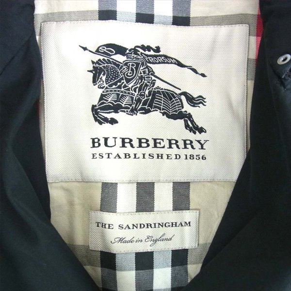 BURBERRY バーバリー 国内正規品 3911048 ケンジントン 裏ノバチェック ショート トレンチコート ブラック系 44【新古品】【未使用】【中古】