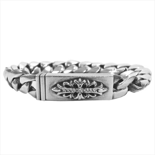CHROME HEARTS クロムハーツ（原本有） 国内正規店原本付属 CHROME HEARTS ID BBY FLRL CRS ベイビー ID パヴェダイヤ フローラルクロス ブレスレット シルバー【中古】