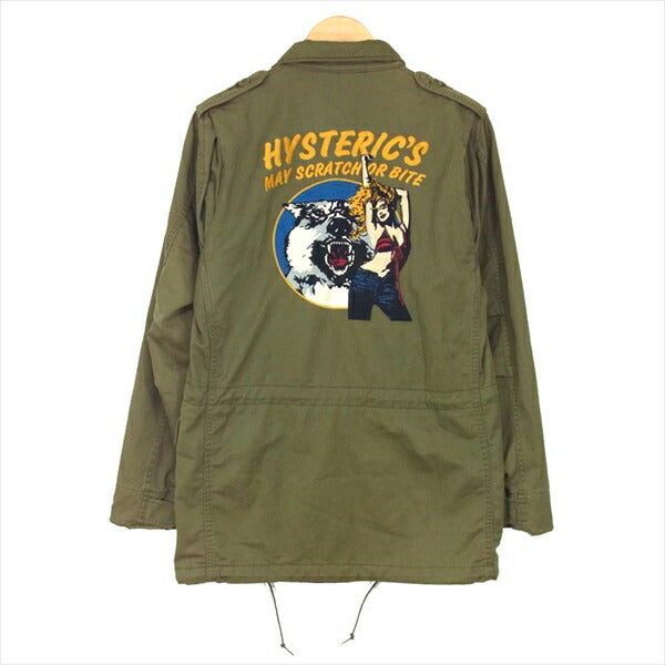 HYSTERIC GLAMOUR ヒステリックグラマー 0263AB16 バック刺繍 M-65 ミリタリー コート ジャケット カーキ(オリーブグリーン)系 カーキ(オリーブグリーン)系 S【中古】