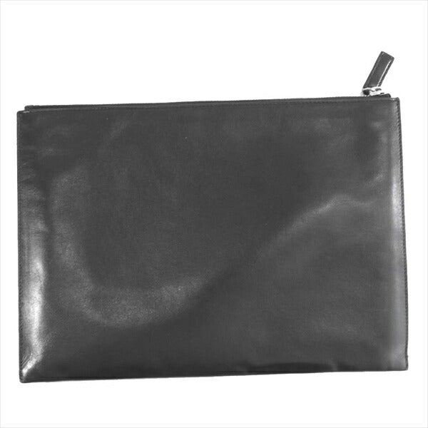 SAINT LAURENT サンローラン 462361 レザー ジップ ロゴ クラッチ メンズ バッグ 黒系  黒系【中古】