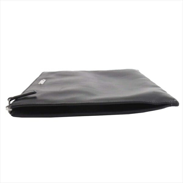 SAINT LAURENT サンローラン 462361 レザー ジップ ロゴ クラッチ メンズ バッグ 黒系  黒系【中古】