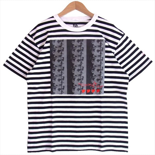 エフアールティー 半袖 プリント ボーダー Tシャツ 黒×白 黒×白 M【新古品】【未使用】【中古】