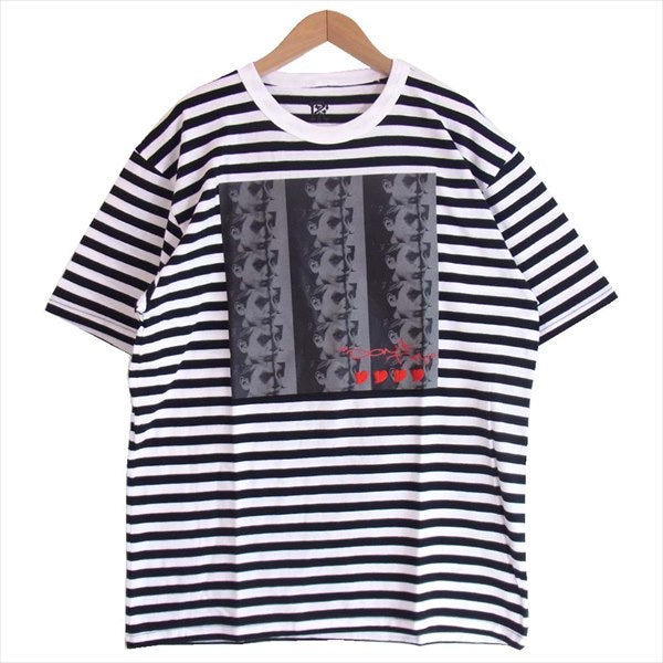 エフアールティー 半袖 プリント ボーダー Tシャツ 黒×白 黒×白 L【新古品】【未使用】【中古】