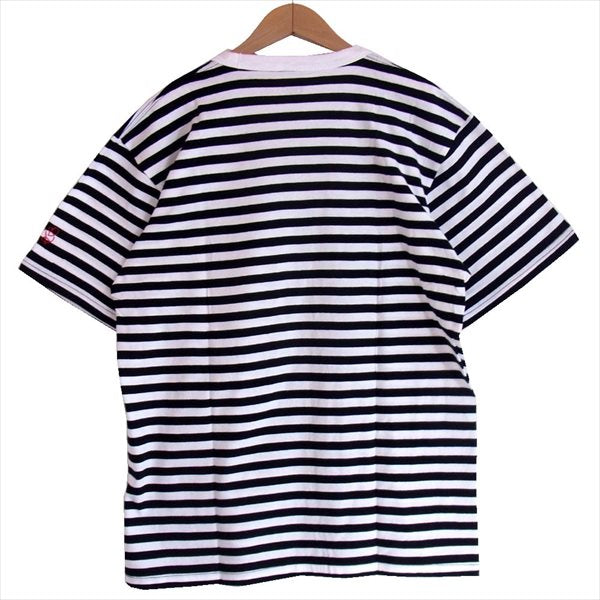 エフアールティー 半袖 プリント ボーダー Tシャツ 黒×白 黒×白 L【新古品】【未使用】【中古】