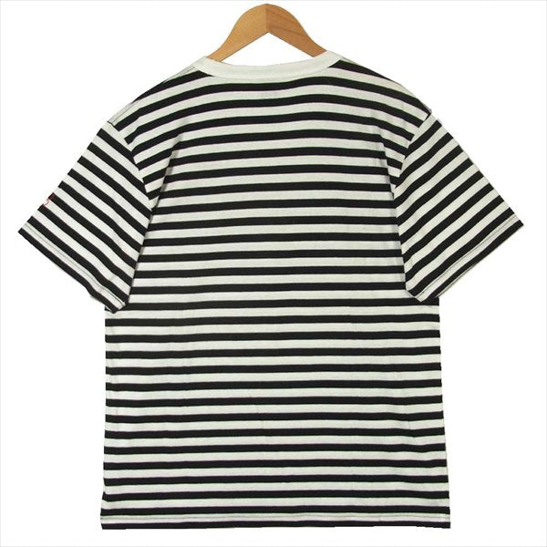 エフアールティー グラフィック プリント 半袖 Tシャツ 白 × 黒 ボーダー  白 × 黒 ボーダー M【新古品】【未使用】【中古】