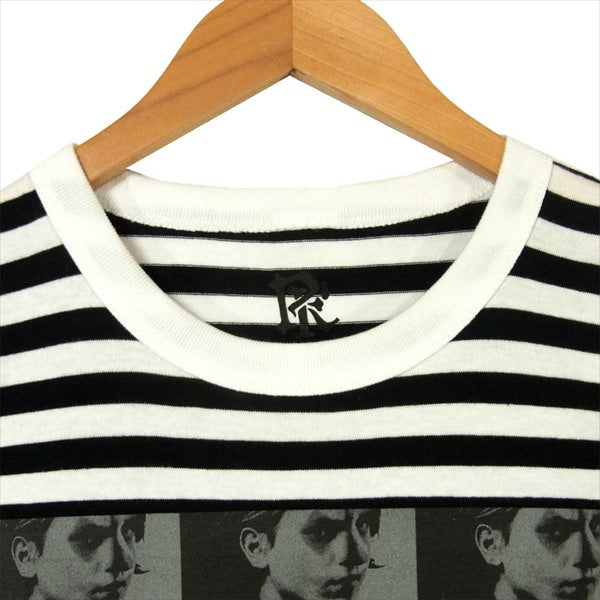 エフアールティー グラフィック プリント 半袖 Tシャツ 白 × 黒 ボーダー 白 × 黒 ボーダー XL【新古品】【未使用】【中古】