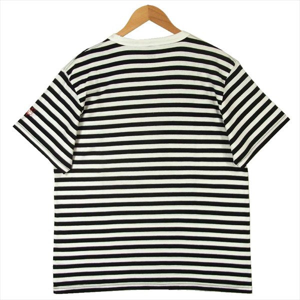 エフアールティー グラフィック プリント 半袖 Tシャツ 白 × 黒 ボーダー 白 × 黒 ボーダー M【新古品】【未使用】【中古】
