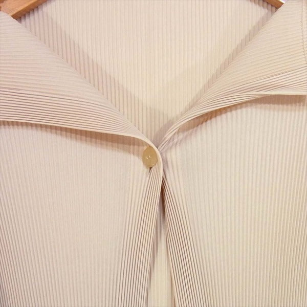 PLEATS PLEASE プリーツプリーズ PP03-F0783 ガンジーネック レディース カーディガン ベージュ系 ベージュ系 3【美品】【中古】