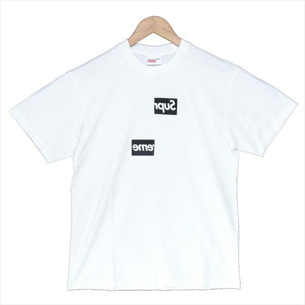 Supreme シュプリーム × コムデギャルソン Comme des Garcons SHIRT 18AW Split Box Logo Tee スプリット ボックスロゴ Tシャツ ホワイト系 S【新古品】【未使用】【中古】