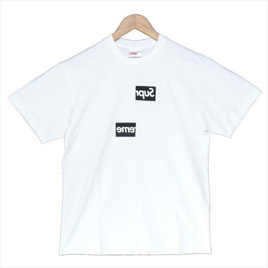 Supreme シュプリーム × コムデギャルソン Comme des Garcons SHIRT 18AW Split Box Logo Tee スプリット ボックスロゴ Tシャツ ホワイト系 S【新古品】【未使用】【中古】