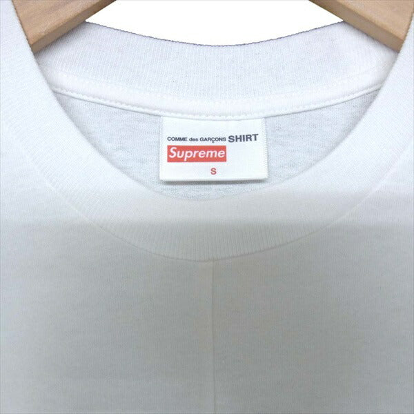 Supreme シュプリーム × コムデギャルソン Comme des Garcons SHIRT 18AW Split Box Logo Tee スプリット ボックスロゴ Tシャツ ホワイト系 S【新古品】【未使用】【中古】