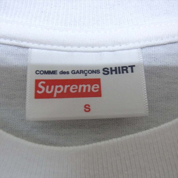Supreme シュプリーム × コムデギャルソン Comme des Garcons SHIRT 18AW Split Box Logo Tee スプリット ボックスロゴ Tシャツ ホワイト系 S【新古品】【未使用】【中古】