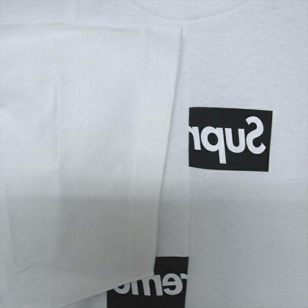 Supreme シュプリーム × コムデギャルソン Comme des Garcons SHIRT 18AW Split Box Logo Tee スプリット ボックスロゴ Tシャツ ホワイト系 S【新古品】【未使用】【中古】
