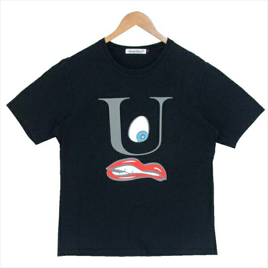 UNDERCOVER アンダーカバー ロゴ アイ マウス プリント 半袖Tシャツ U 日本製 目 Tシャツ ブラック系 ブラック系 2【中古】