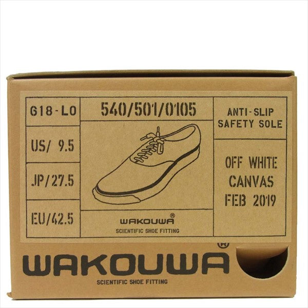 アナトミカ  540-501-0105 WAKOUWA DECK SHOES LOW WHITE SOLE レース デッキ シューズ オフホワイト系 27.5cm【新古品】【未使用】【中古】