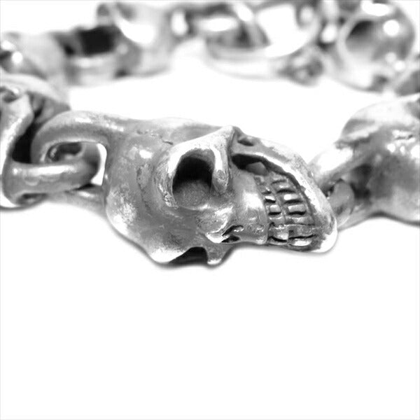 GABOR ガボール ギャランティ付属 ALL SKULL LINK BRACELET オール 7スカル リンク  ブレスレット シルバー 全長21cm程度【中古】