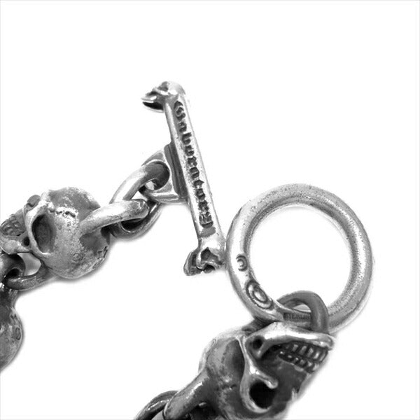 GABOR ガボール ギャランティ付属 ALL SKULL LINK BRACELET オール 7スカル リンク  ブレスレット シルバー 全長21cm程度【中古】