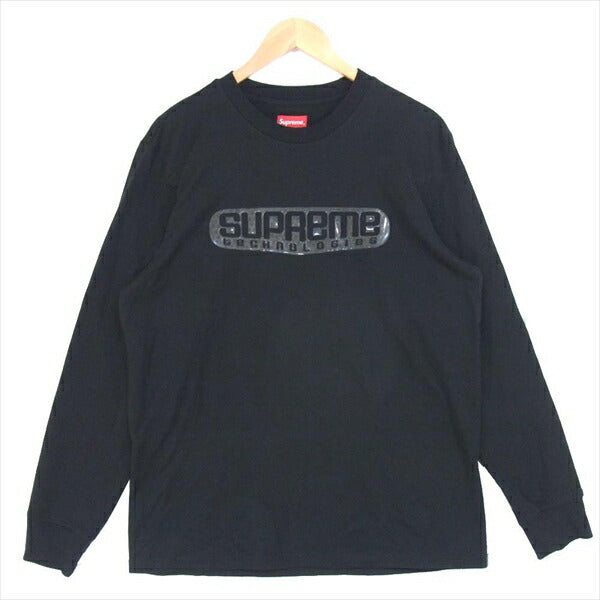 Supreme シュプリーム 19SS Tech L/S Tee テック 長袖Ｔシャツ コットン ロゴ Tシャツ ブラック系 ブラック系 M【中古】