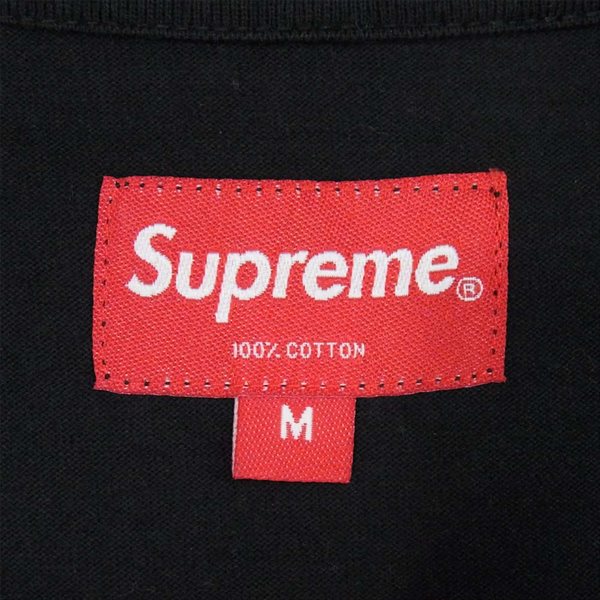 Supreme シュプリーム 19SS Tech L/S Tee テック 長袖Ｔシャツ コットン ロゴ Tシャツ ブラック系 ブラック系 M【中古】
