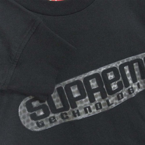 Supreme シュプリーム 19SS Tech L/S Tee テック 長袖Ｔシャツ コットン ロゴ Tシャツ ブラック系 ブラック系 M【中古】