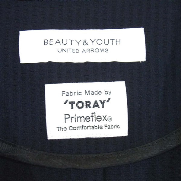 BEAUTY&YOUTH UNITED ARROWS ビューティアンドユースユナイテッドアローズ TORAY シアサッカー ドライ 2B セットアップ ネイビー系 S【中古】