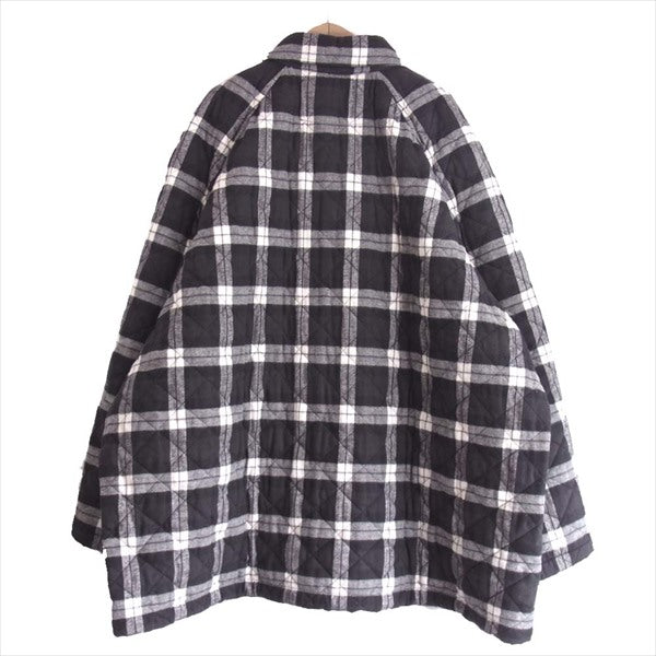 BALENCIAGA バレンシアガ 国内正規品 556232 ビッグシルエット チェック キルティング コート ジャケット 黒系 50【新古品】【未使用】【中古】