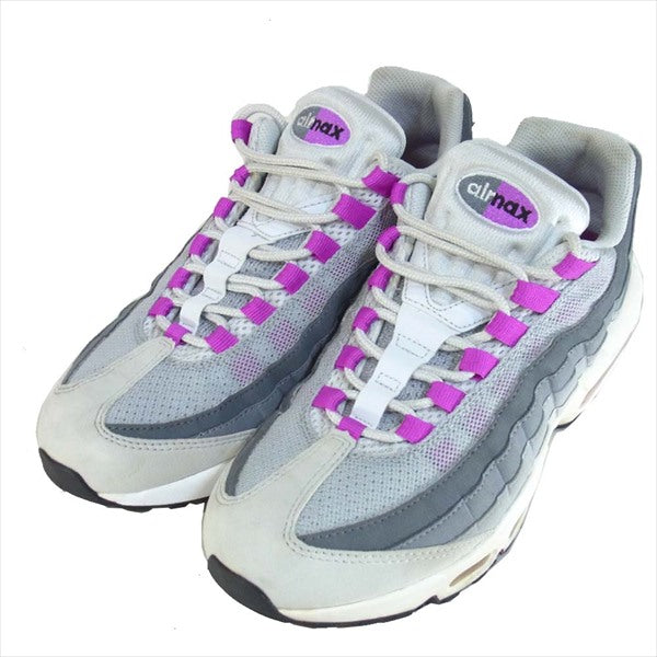 NIKE ナイキ 307960-001 WMNS AIRMAX 95 ウィメンズ エアマックス95 レディース スニーカー PURE PLATINUM/HYPER VIOLET PURE PLATINUM/HYPER VIOLET US10.5【中古】