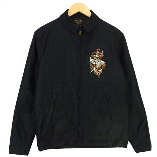 COOTIE クーティー バック刺繍 中綿 裏地キルティング ジップアップ ジャケット ブルゾン ブラック系 ブラック系 L【中古】