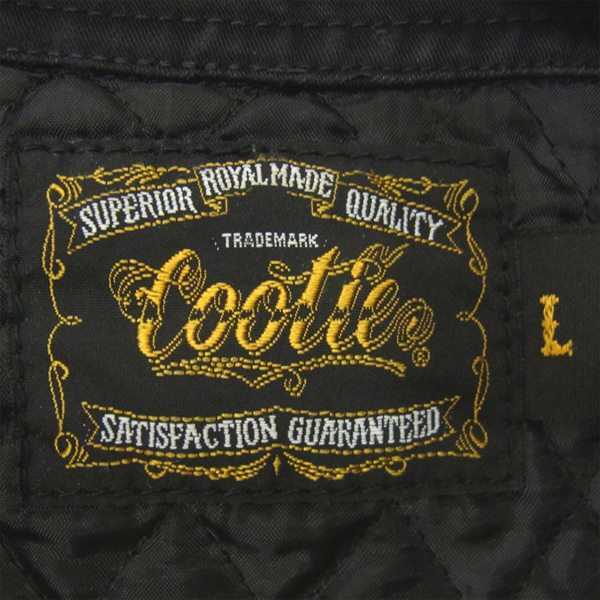 COOTIE クーティー バック刺繍 中綿 裏地キルティング ジップアップ ジャケット ブルゾン ブラック系 ブラック系 L【中古】