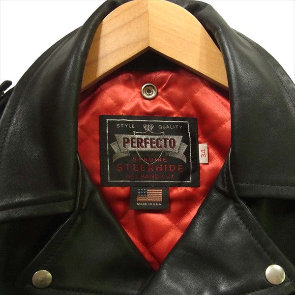 schott ショット 100周年記念限定モデル ROSIE ロージー ステアハイド ダブル ライダース ジャケット ブラック系 34【中古】