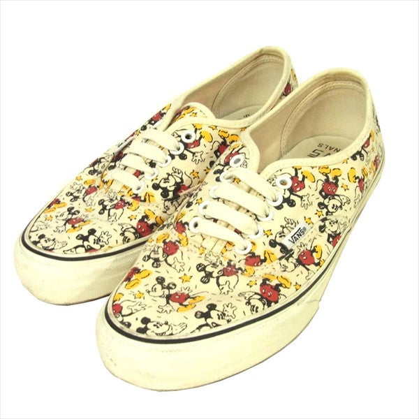 VANS バンズ Desney ディズニー ミッキー オーセンティック スニーカー ベージュ系 ベージュ系 US7【中古】